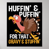 Thanksgiving Marathon Running Turkije Herfst Herfs Poster (Voorkant)