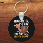 Thanksgiving Marathon Running Turkije Herfst Herfs Sleutelhanger (Voorkant)