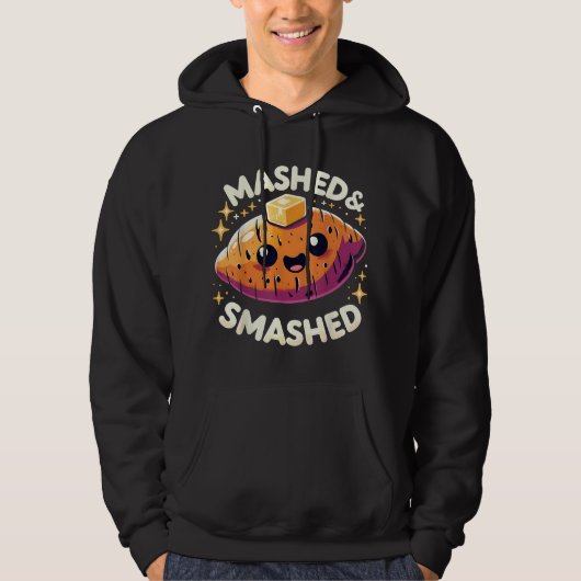 Thanksgiving Mashed & Smashed Funny Sweet Potato Hoodie (Voorkant)