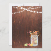 Thanksgiving Mason Jar Lights Wood Rustic Kaart (Achterkant)