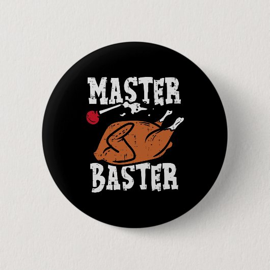 Thanksgiving Master Baster Fun Turkije Dag Herfst Ronde Button 5,7 Cm (Voorkant)