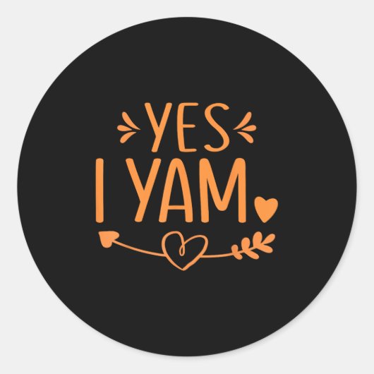 Thanksgiving Matching Couples Outfit Sweet Tato Ye Ronde Sticker (Voorkant)