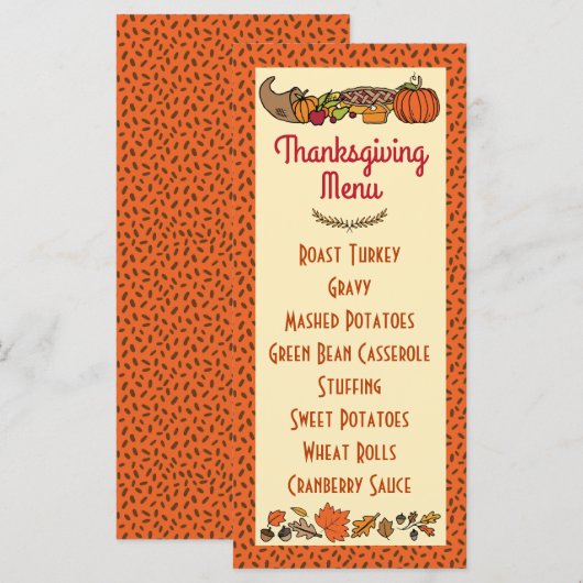 Thanksgiving Menu (Voorkant / Achterkant)
