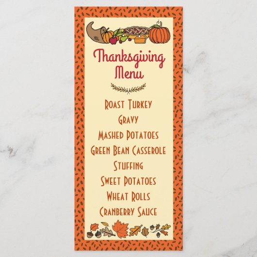 Thanksgiving Menu (Voorkant)