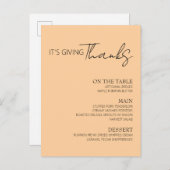 Thanksgiving Menu (Voorkant / Achterkant)