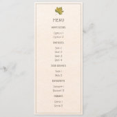 Thanksgiving Menu Card met groene espenblad (Voorkant)