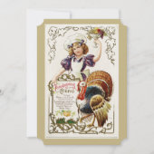 Thanksgiving Menu en meisjesuitnodigingen Kaart (Voorkant)