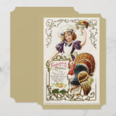  Thanksgiving Menu en meisjesuitnodigingen Kaart (Voorkant / Achterkant)