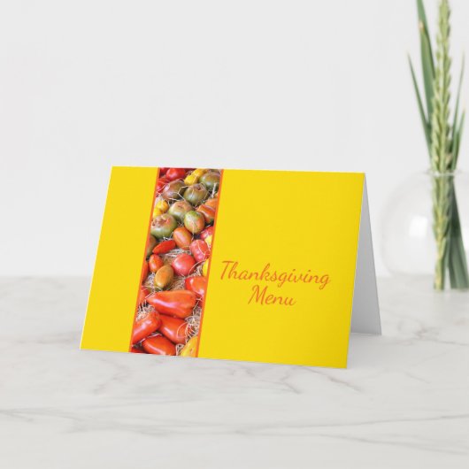 Thanksgiving Menu Kaart (Voorkant)