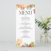 Thanksgiving Menu Kaart Herfstbladeren Tafeldecor (Staand voorkant)