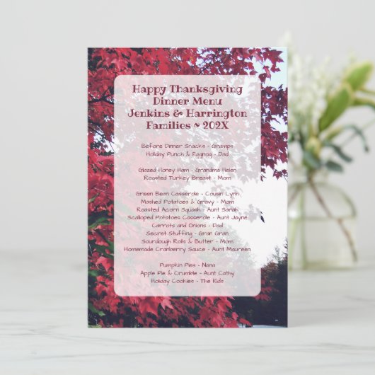 Thanksgiving menu Sjabloon menu Fun menu (Staand voorkant)