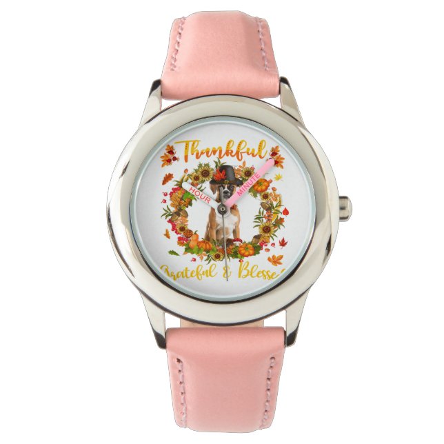 Thanksgiving met dank aan de gemene Boxer Dog- Horloge (Voorkant)