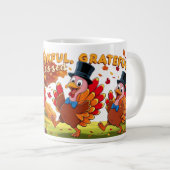 Thanksgiving met dankbaarheidscitaten grote koffiekop (Voorkant rechts)