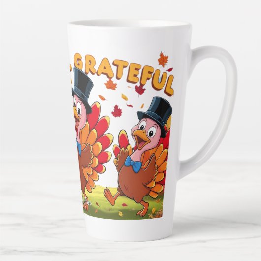 Thanksgiving met dankbaarheidscitaten latte mok (Rechts)