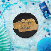 Thanksgiving met dankbare en grateful Faux Gold Pa Papieren Bordje (Feest)