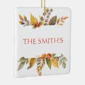Thanksgiving met dankbare gebluste naam keramisch ornament (Rechts)