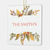 Thanksgiving met dankbare gebluste naam keramisch ornament (Links)