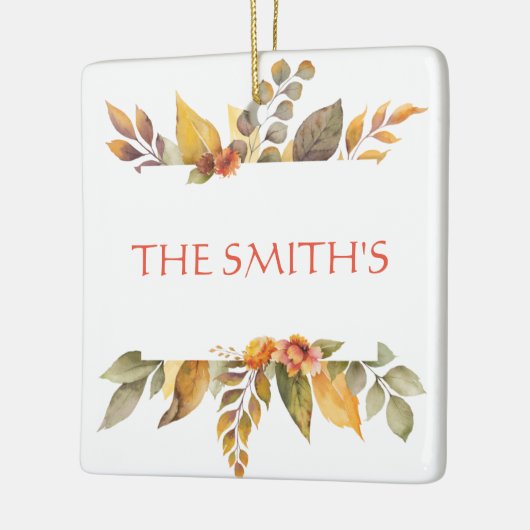 Thanksgiving met dankbare gebluste naam keramisch ornament (Links)