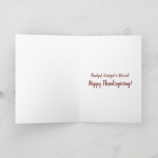 Thanksgiving met dankbare gebluste val zonder gren kaart (Binnen)