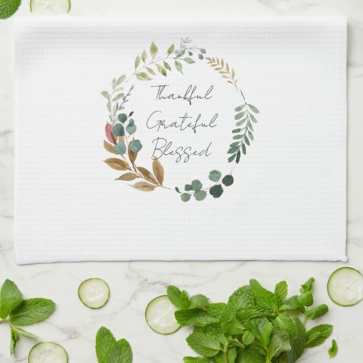 Thanksgiving met dankbare gebluste val zonder gren theedoek (Gevouwen)