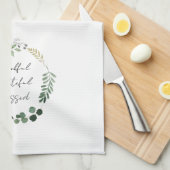 Thanksgiving met dankbare gebluste val zonder gren theedoek (Quarter Fold)