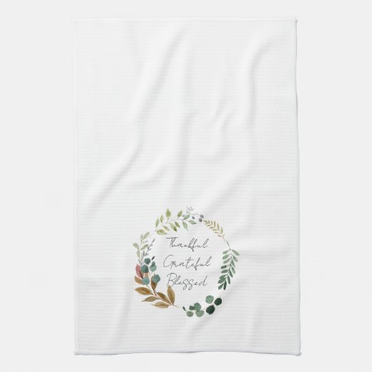 Thanksgiving met dankbare gebluste val zonder gren theedoek (Verticaal)