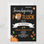 Thanksgiving met de uitnodiging van Friends Potluc (Voorkant)