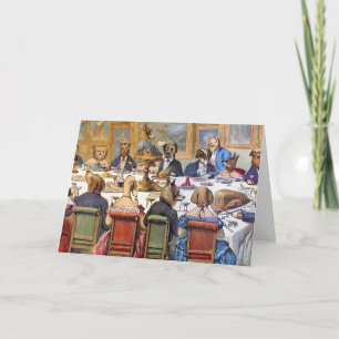 Thanksgiving met Dogs aka "Dogs Dinner Party " Feestdagen Kaart