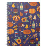 Thanksgiving met een naadloos  patroon met notitieboek (Voorkant)