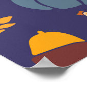 Thanksgiving met een naadloos  patroon met poster (Hoek)