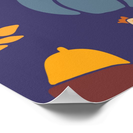 Thanksgiving met een naadloos patroon met poster (Hoek)