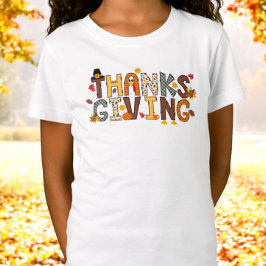 Thanksgiving met feestelijke elementen t-shirt