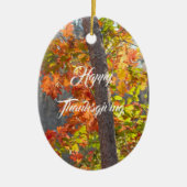 Thanksgiving met herfstthema keramisch ornament (Voorkant)