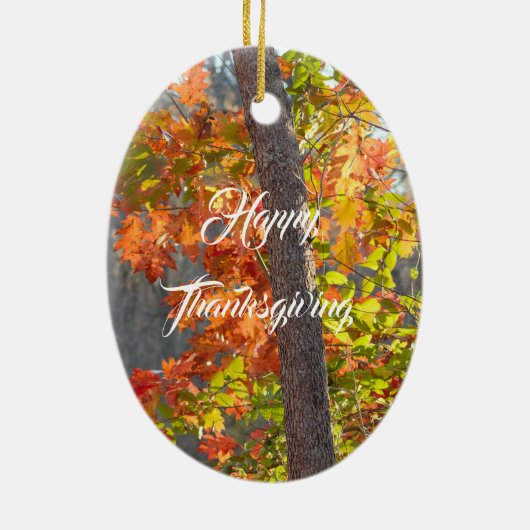 Thanksgiving met herfstthema keramisch ornament (Achterkant)