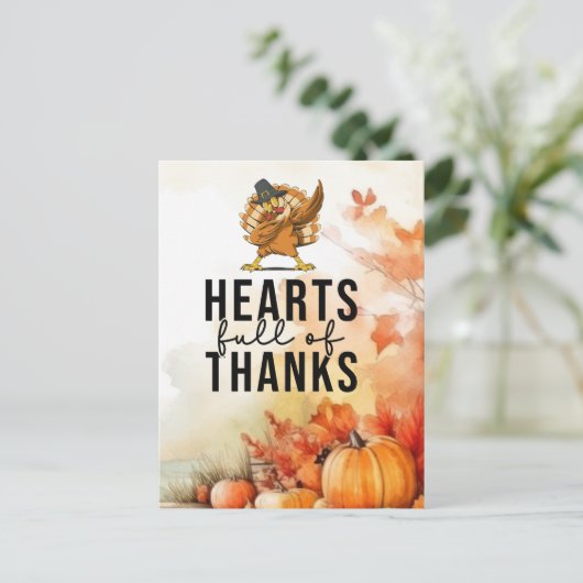 Thanksgiving met kalkoen briefkaart (Staand voorkant)