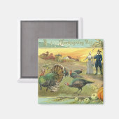  Thanksgiving met kalkoenen en pelgrims Magneet (Voorkant / Achterkant)