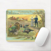 Thanksgiving met kalkoenen en pelgrims Muismat (Met muis)