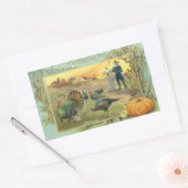  Thanksgiving met kalkoenen en pelgrims Rechthoekige Sticker (Envelop)