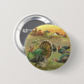 Thanksgiving met kalkoenen en pelgrims Ronde Button 5,7 Cm (Voorkant /achterkant)