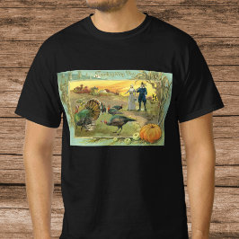  Thanksgiving met kalkoenen en pelgrims T-shirt