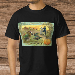  Thanksgiving met kalkoenen en pelgrims T-shirt