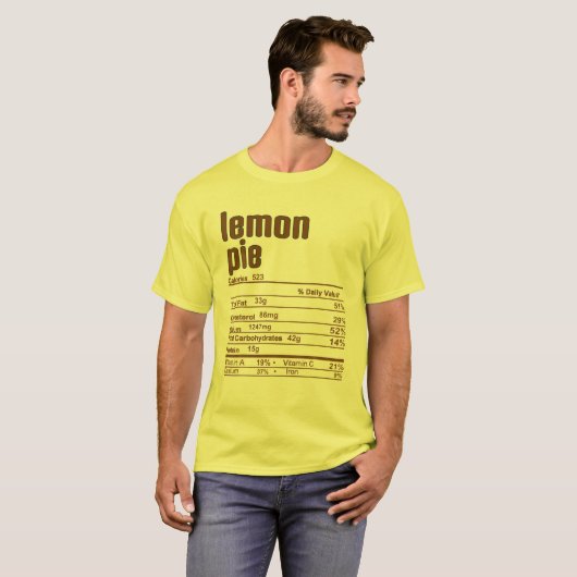 Thanksgiving met kerstmis Lemon Pie Nutrition Feit T-shirt (Voorkant volledig)