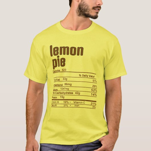 Thanksgiving met kerstmis Lemon Pie Nutrition Feit T-shirt (Voorkant)
