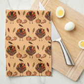 Thanksgiving met keukenhanddoek (tan) (Quarter Fold)