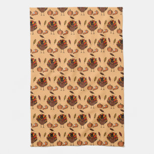 Thanksgiving met keukenhanddoek (tan)