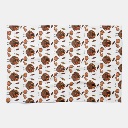 Thanksgiving met keukenhanddoek (wit) (Horizontaal)