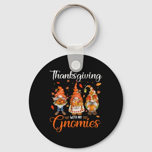 Thanksgiving met mijn gnomen Funny Autumn Gnomen L Sleutelhanger (Voorkant)