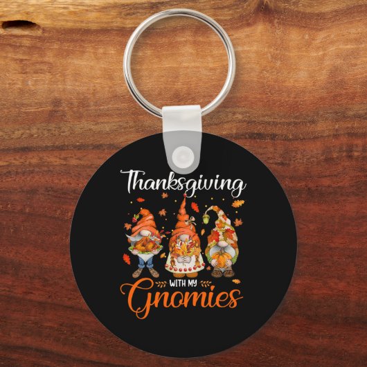 Thanksgiving met mijn gnomen Funny Autumn Gnomen L Sleutelhanger (Voorkant)