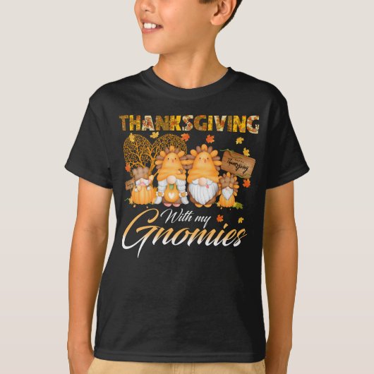 Thanksgiving met mijn gnomen Funny Autumn Gnomen T-shirt (Voorkant)