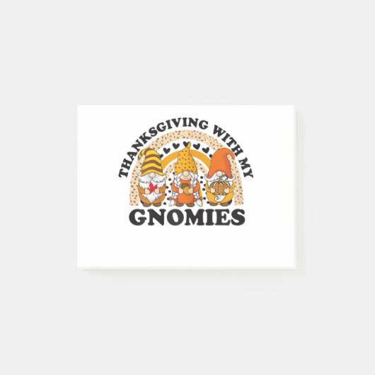 Thanksgiving met mijn gnomen Funny Pumpkin herfst Post-it® Notes (Voorkant)